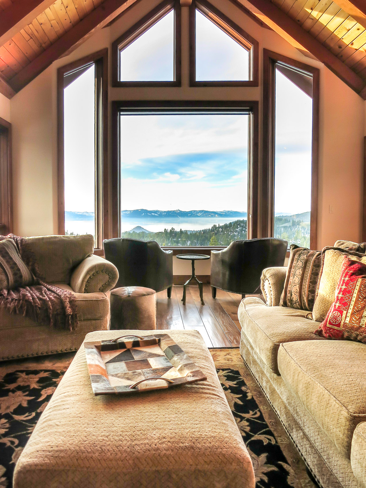 Luxurious interiors at Lake Tahoe can also be welcoming. Photo/Revive Interior Design