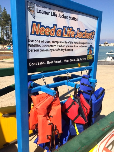 Loaner life jackets are available at Sand Harbor. Photo/Carole Bernardi