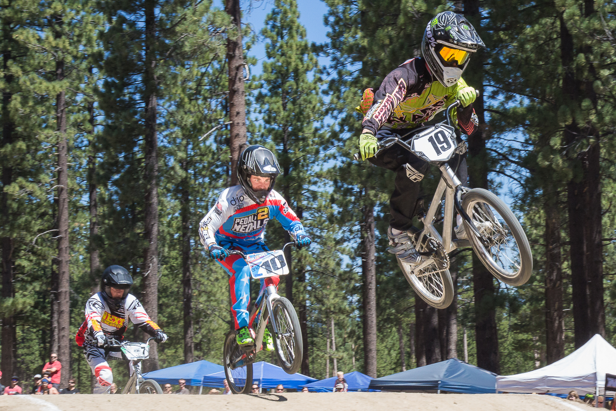 Donny Robinson (No. 10), 2012 BMX Olympic bronze medalist, competes in South Lake Tahoe on Aug. 13.  Photo Copyright 2016 Dale Roberts