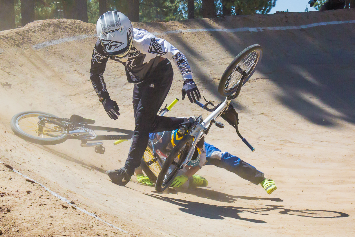 Crashes are fairly routine in BMX races. Photo Copyright 2016 Dale Roberts