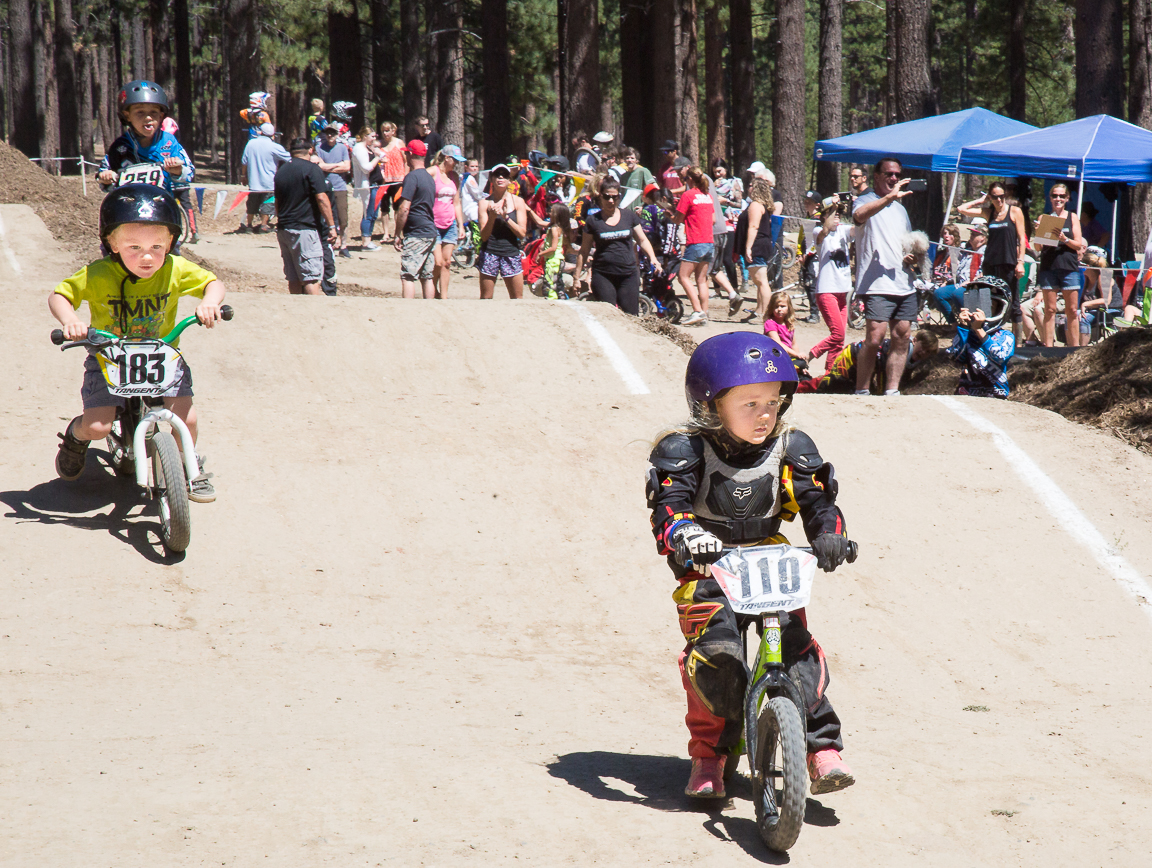 Youngsters get an early start in the Strider race. Photo Copyright 2016 Dale Roberts