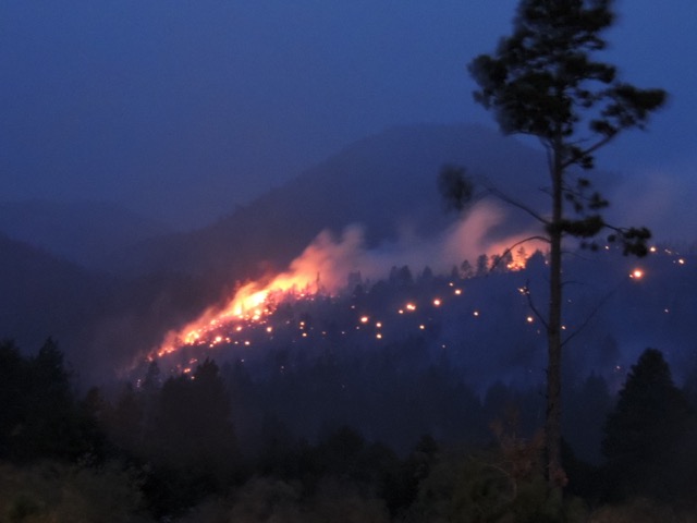 Flames from the Emerald Fire are visible on Oct. 14. Photo/Taylor Flynn/Tahoe Mountain News