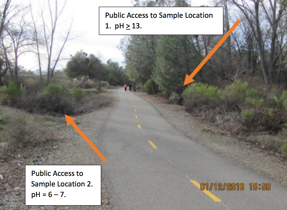 The hazardous water is just off the popular multi-use El Dorado Trail in Placerville. Photo/Provided