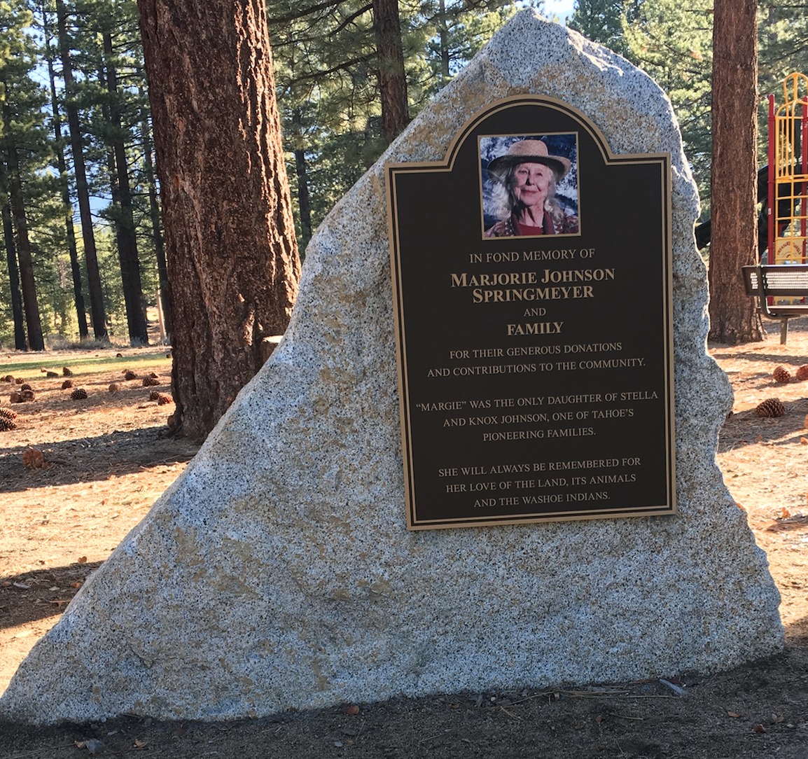 Marjorie Springmeyer is remembered by the city of South Lake Tahoe. Photo/LTN