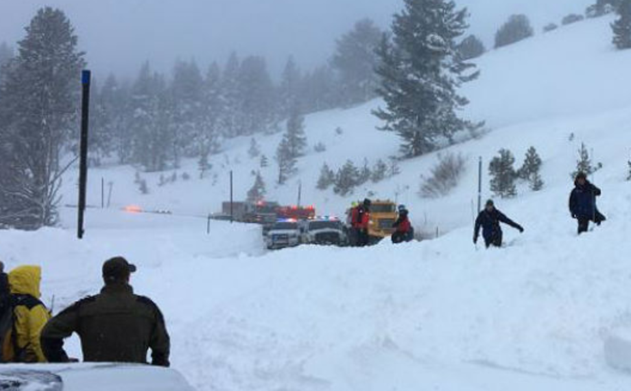 Crews assess the Jan. 5 avalanche scene at Mt. Rose. Photo/Truckee Meadows Fire