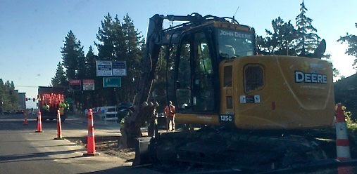 Water main break damages Hwy. 50 in Stateline